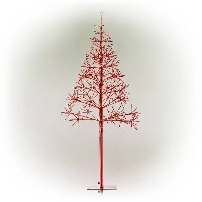 Alpine Corporation Alpine Festive Artificial Christmas Tree with Warm White LED Lights Red 7 Alpine Corporation Alpine Festive Artificial Christmas Tree with Warm White LED Lights Red - Image 7