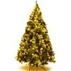 Tangkula 6ft Pre-lit Snowy Christmas Tree Pre-strung Xmas Decoration Tree w/ 250 Warm White LED Lights & 818 PVC Tips