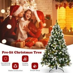 Tangkula 6ft Pre-lit Snowy Christmas Tree Pre-strung Xmas Decoration Tree w/ 250 Warm White LED Lights & 818 PVC Tips 16 Tangkula 6ft Pre-lit Snowy Christmas Tree Pre-strung Xmas Decoration Tree w/ 250 Warm White LED Lights & 818 PVC Tips -Christmas Trees Sales Store unnamed file 3256