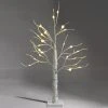 Tangkula Artificial White Birch Tree 2ft Pre-lit Tabletop Christmas Tree w/ 24 Battery-operated Warm White LED Lights