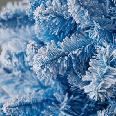 Home Heritage Anson 7-Foot Pencil Pine Flocked Artificial Christmas Tree Prelit with 300 White Microdot LED Lights, 747 PVC Foliage Tips, Stand 5 Home Heritage Anson 7-Foot Pencil Pine Flocked Artificial Christmas Tree Prelit with 300 White Microdot LED Lights, 747 PVC Foliage Tips, Stand - Image 5