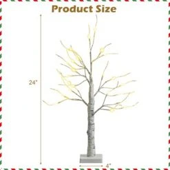 Tangkula Artificial White Birch Tree 2ft Pre-lit Tabletop Christmas Tree w/ 24 Battery-operated Warm White LED Lights 7 Tangkula Artificial White Birch Tree 2ft Pre-lit Tabletop Christmas Tree w/ 24 Battery-operated Warm White LED Lights -Christmas Trees Sales Store unnamed file 329