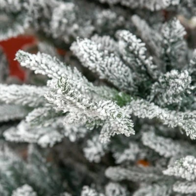 HOMCOM 8 Foot Pine Snow Flocked Artificial Christmas Tree with 1479 Realistic Cedar Branches, Auto Open, Home Holiday Decoration, Green 5 HOMCOM 8 Foot Pine Snow Flocked Artificial Christmas Tree with 1479 Realistic Cedar Branches, Auto Open, Home Holiday Decoration, Green - Image 5