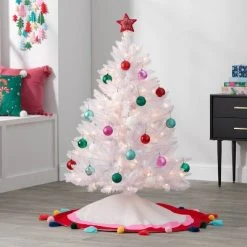 4' Pre-Lit White Alberta Artificial Christmas Tree Clear Lights - Wondershop™