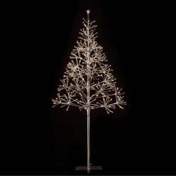 Alpine Corporation 5ft Alpine Silver Artificial Christmas Tree with Warm White LED Lights Silver -Christmas Trees Sales Store unnamed file 332