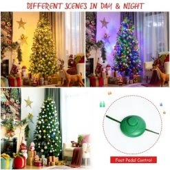 Costway 7ft Pre-lit Hinged Christmas Tree w/ 450 LED Lights & 9 Dynamic Effects -Christmas Trees Sales Store unnamed file 3329