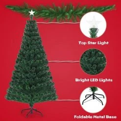 Costway Fiber Optic 6'Pre-Lit Artificial Christmas Tree 230 Lights Top -Christmas Trees Sales Store unnamed file 3337