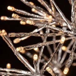 Alpine Corporation 5ft Alpine Silver Artificial Christmas Tree with Warm White LED Lights Silver -Christmas Trees Sales Store unnamed file 334