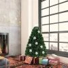 Tangkula 3' Artificial Christmas Tree Pre-Lit LED and Fiber Optic w/ Snowflakes