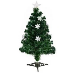 Tangkula 3' Artificial Christmas Tree Pre-Lit LED and Fiber Optic w/ Snowflakes -Christmas Trees Sales Store unnamed file 3353