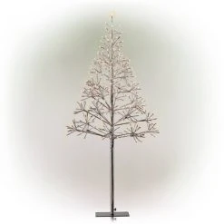 Alpine Corporation 5ft Alpine Silver Artificial Christmas Tree with Warm White LED Lights Silver -Christmas Trees Sales Store unnamed file 336