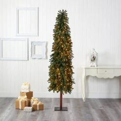 7ft Nearly Natural Pre-Lit Grand Alpine Slim Artificial Christmas Tree Clear Lights -Christmas Trees Sales Store unnamed file 3362