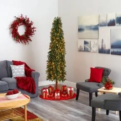 7ft Nearly Natural Pre-Lit Grand Alpine Slim Artificial Christmas Tree Clear Lights -Christmas Trees Sales Store unnamed file 3363