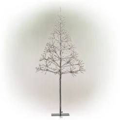 Alpine Corporation 5ft Alpine Silver Artificial Christmas Tree with Warm White LED Lights Silver -Christmas Trees Sales Store unnamed file 337