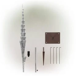 Alpine Corporation 5ft Alpine Silver Artificial Christmas Tree with Warm White LED Lights Silver -Christmas Trees Sales Store unnamed file 338