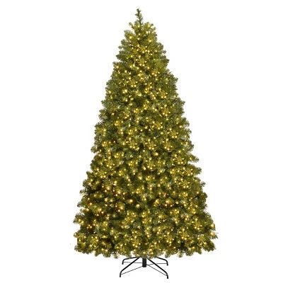 Costway Pre-Lit PVC Christmas Tree 7Ft Spruce Hinged 700 LED Lights 2 Costway Pre-Lit PVC Christmas Tree 7Ft Spruce Hinged 700 LED Lights - Image 2