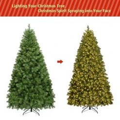 Costway Pre-Lit PVC Christmas Tree 7Ft Spruce Hinged 700 LED Lights 10 Costway Pre-Lit PVC Christmas Tree 7Ft Spruce Hinged 700 LED Lights -Christmas Trees Sales Store unnamed file 3391