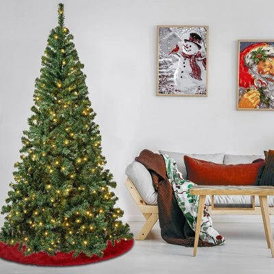 National Tree Company Pre-Lit LED Slim Linden Spruce Artificial Christmas Tree Warm White Lights 1 National Tree Company Pre-Lit LED Slim Linden Spruce Artificial Christmas Tree Warm White Lights