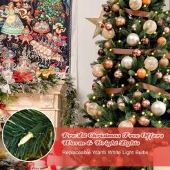 Costway 7.5FT Pre-Lit Artificial Christmas Tree 1242 Tips w/100 Ornaments and 250 Lights -Christmas Trees Sales Store unnamed file 3434