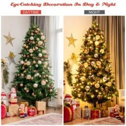 Costway 7.5FT Pre-Lit Artificial Christmas Tree 1242 Tips w/100 Ornaments and 250 Lights -Christmas Trees Sales Store unnamed file 3435