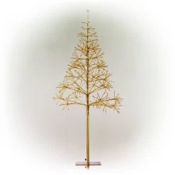 Alpine Corporation 5ft Alpine Festive Golden Artificial Christmas Tree with Warm White LED Lights -Christmas Trees Sales Store unnamed file 347
