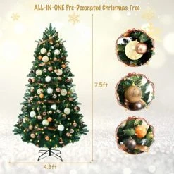 Tangkula 7.5FT Artificial Christmas Tree with 250 LED Lights Pre-Lit Hinged Xmas Tree with 1242 Branch Tips -Christmas Trees Sales Store unnamed file 3474