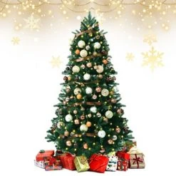 Tangkula 7.5FT Artificial Christmas Tree with 250 LED Lights Pre-Lit Hinged Xmas Tree with 1242 Branch Tips -Christmas Trees Sales Store unnamed file 3475