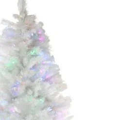 Northlight 6.5' Prelit Artificial Christmas Tree LED Single Plug Medium Iridescent Pine White - Multi Lights -Christmas Trees Sales Store unnamed file 3480
