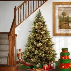 National Tree Company 7ft National Christmas Tree Company Pre-Lit Carolina Pine Full Artificial Christmas Tree with 700 Clear Lights