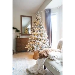 Northlight 7' Prelit Artificial Christmas Tree Flocked Balsam Pine - Clear Lights