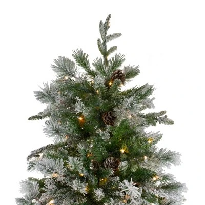 Northlight 6.5' Prelit Artificial Christmas Tree Flocked Mixed Colorado Pine - Clear LED Lights 3 Northlight 6.5' Prelit Artificial Christmas Tree Flocked Mixed Colorado Pine - Clear LED Lights - Image 3