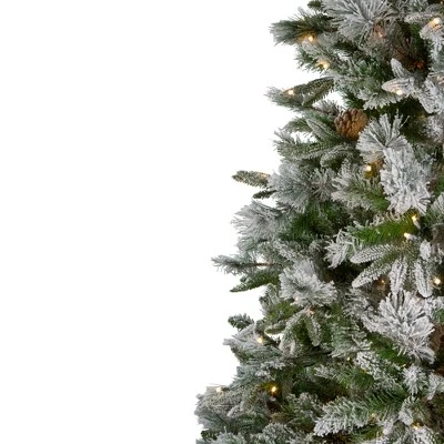 Northlight 6.5' Prelit Artificial Christmas Tree Flocked Mixed Colorado Pine - Clear LED Lights 4 Northlight 6.5' Prelit Artificial Christmas Tree Flocked Mixed Colorado Pine - Clear LED Lights - Image 4