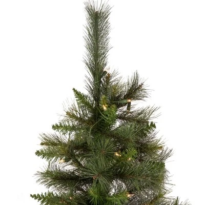 Northlight 7.5' Prelit Artificial Christmas Tree Half Wall Canyon Pine - Clear Lights 4 Northlight 7.5' Prelit Artificial Christmas Tree Half Wall Canyon Pine - Clear Lights - Image 4