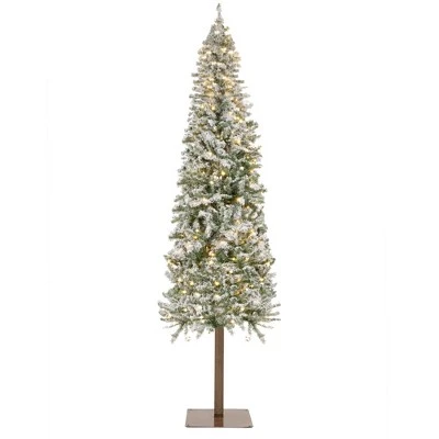 Best Choice Products Pre-Lit Snow Flocked Pencil Alpine Christmas Tree Holiday Decoration w/ LED Lights, Stand 8 Best Choice Products Pre-Lit Snow Flocked Pencil Alpine Christmas Tree Holiday Decoration w/ LED Lights, Stand - Image 8
