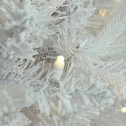 Northlight 9' Prelit Artificial Christmas Tree Slim Flocked White Pine - Warm White Lights