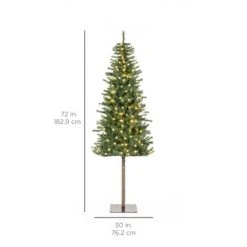 Best Choice Products Pre-Lit Pencil Alpine Christmas Tree Holiday Decoration w/ LED Lights, Stand -Christmas Trees Sales Store unnamed file 362