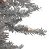 Northlight 7.5' Pre-Lit Silver Tinsel Pine Slim Artificial Christmas Tree - Clear Lights