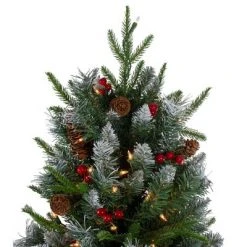 Northlight 7ft Pre-Lit Frosted Mixed Berry Pine Artificial Christmas Tree - Clear Lights -Christmas Trees Sales Store unnamed file 3711