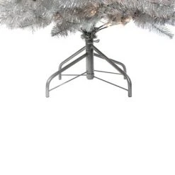 Northlight 6.5' Prelit Artificial Christmas Tree Silver Metallic Tinsel - Clear Lights -Christmas Trees Sales Store unnamed file 3734