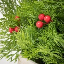 Sullivans Artificial Cedar And Berry Tree Multicolor 15.5"H
