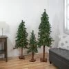 Northlight 3ct Prelit Artificial Christmas Trees Woodland Alpine 5' - Clear Lights
