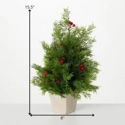 Sullivans Artificial Cedar And Berry Tree Multicolor 15.5"H -Christmas Trees Sales Store unnamed file 377