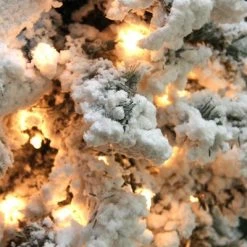 Northlight 6.5' Prelit Artificial Christmas Tree Medium Heavily Flocked Pine Medium - Clear Lights