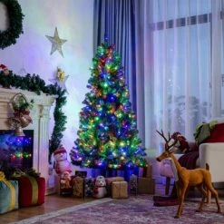 Costway 6ft Pre-lit Hinged Christmas Tree w/ Remote Control & 9 Lighting Modes -Christmas Trees Sales Store unnamed file 3813