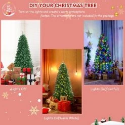 Costway 6ft Pre-lit Hinged Christmas Tree w/ Remote Control & 9 Lighting Modes -Christmas Trees Sales Store unnamed file 3814