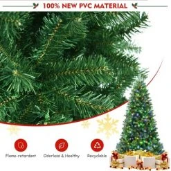 Costway 6ft Pre-lit Hinged Christmas Tree w/ Remote Control & 9 Lighting Modes -Christmas Trees Sales Store unnamed file 3815