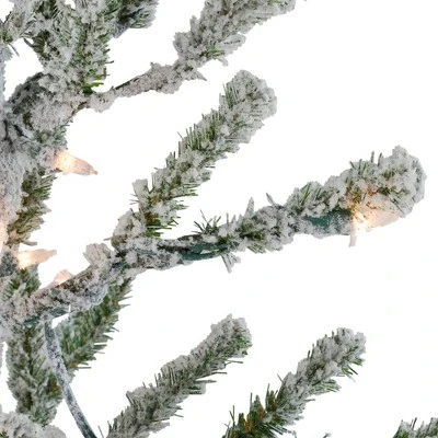 Northlight 5' Prelit Artificial Christmas Tree Flocked Alpine Twig - Warm White Lights 1 Northlight 5' Prelit Artificial Christmas Tree Flocked Alpine Twig - Warm White Lights