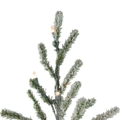 Northlight 5' Prelit Artificial Christmas Tree Flocked Alpine Twig - Warm White Lights 3 Northlight 5' Prelit Artificial Christmas Tree Flocked Alpine Twig - Warm White Lights - Image 3