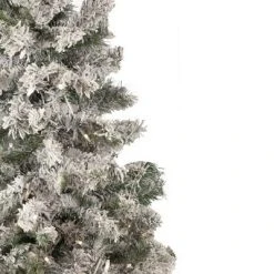 Northlight 4.5' Pre-Lit Flocked Pine Medium Artificial Christmas Tree - Clear Lights