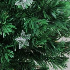 Northlight 4' Prelit Artificial Christmas Tree Fiber Optic with Stars - Multicolor Light